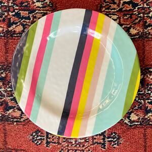 Trina Turk Set of 4 Multicolored Stripes Melamine 8-1/2" Plates